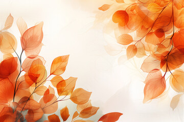 White background with autumnal organic textures and floral details
