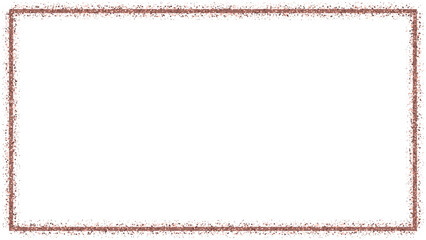 Gold glitter rectangle frame. Sparkling border isolated on transparent background.