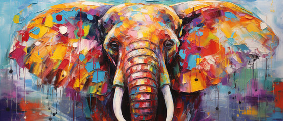 colorful abstract elephant background illustration