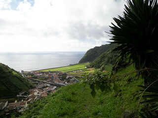 Beautiful view of Faial Da Terra small village on Sao Miguel island, Azores.