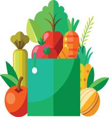 shopping bag filled with assorted vegetables-