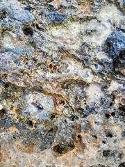 Coastal rocks and sea water as a natural background.