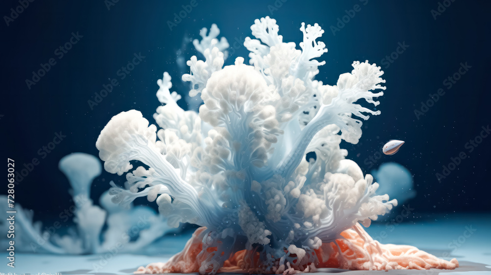 Poster immerse yourself in the enchanting world of corals with a mesmerizing blue tint. a captivating image