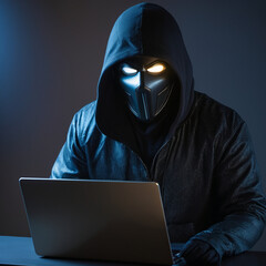 Computer hacker stealig security data