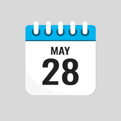 Icon page calendar day - 28 May