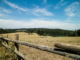Fototapeta na wymiar Landscape of ranch in Wiezyca region, Kashubia, Poland.