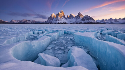 Landscape picture frozen ice age