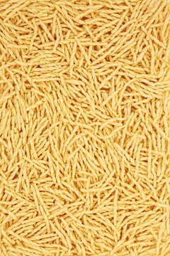 Trofie pasta food background. Traditional Italian cuisine made from durum wheat.