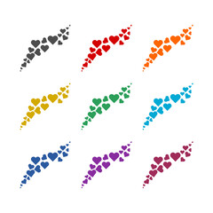 Hearts template  icon isolated on white background. Set icons colorful