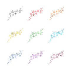 Snowflakes icon Template  icon isolated on white background. Set icons colorful