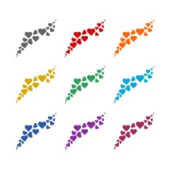 Hearts template  icon isolated on white background. Set icons colorful