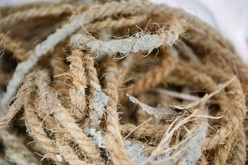 close up of dirty rope