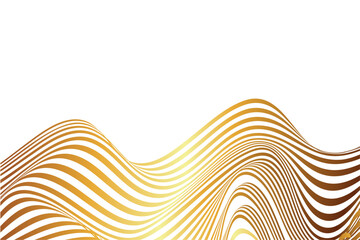 Dynamic gold abstract line art wavy flowing vector. Luxury, wave, wind and ocean. Isolated on transparent background. For banner, template  - obrazy, fototapety, plakaty