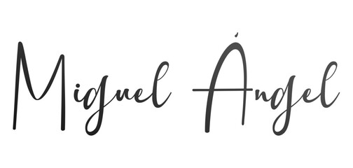 Miguel Angel  - black color - name written - ideal for websites,, presentations, greetings, banners, cards, books, t-shirt, sweatshirt, prints, cricut, silhouette, sublimation	
 - obrazy, fototapety, plakaty