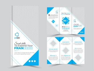 Modern creative trifold brochure cover and trifold brochure design template for business growth or promotion