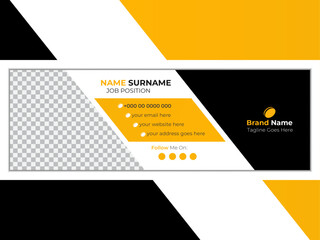 Simple creative email signature design template or facebook cover template for personal and professional identity