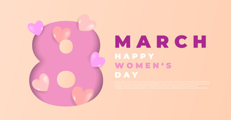 Women's day 8 march. Happy Women's Day. Vector illustration