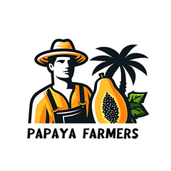 illustration concept logo design papaya farmers