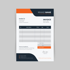 professional and modern business invoice template design, business bill form, receipt, price list,