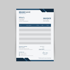 professional and modern business invoice template design, business bill form, receipt, price list,
