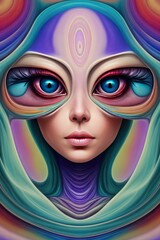 Psychedelic portrait of a woman.