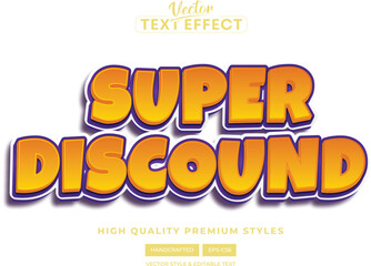 Super Discount 3d editable text effect Design with modern style