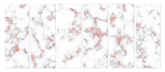 Set of rose gold marble texture background