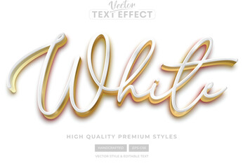 White Gold 3d editable text effect Design 