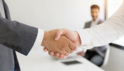 Obraz premium close up of hand shaking business men