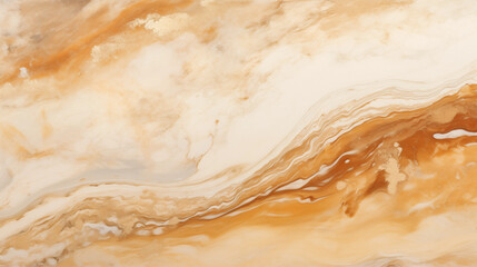 Abstract ocean and swirls of marble background in brown beige and golden 
