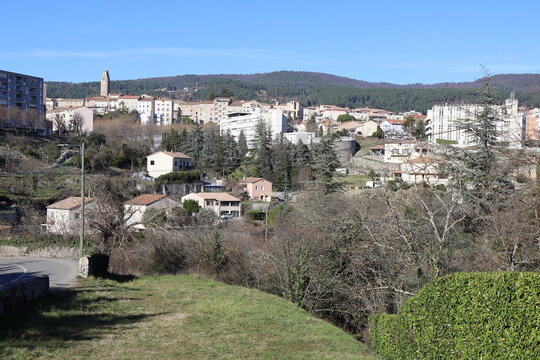 Vue d'ensemble de la ville, ville de Privas, d&eacute;partement de l'Ard&egrave;che, France