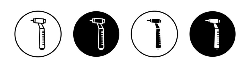 Dental Nozzle Drill Vector Line Icon Illustration.