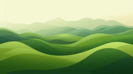 Fotobehang Abstract green landscape wallpaper background. © Insight
