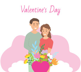 Poster of boy and girl in love for Valentine's Day