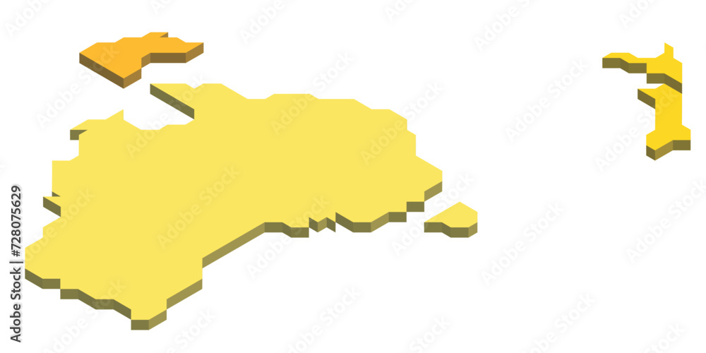 Wall mural isometric political map of australia. colorful blank map on white background. 3d vector illustration - Wall murals