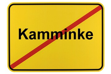 Illustration eines Ortsschildes der Gemeinde Kamminke in Mecklenburg-Vorpommern