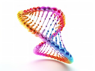 DNA Helix Unraveling Science and Identity Isolated on White Background AI Generated