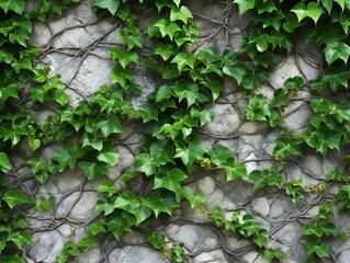 Ivy Vine Climbing Wall Growth and Perseverance Isolated on White Background AI Generated