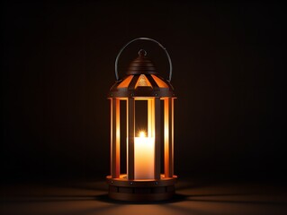Lantern Glowing in Darkness Hope and Guidance Isolated on White Background AI Generated