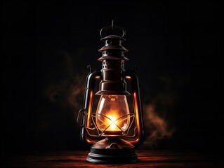 Lantern Glowing in Darkness Hope and Guidance Isolated on White Background AI Generated