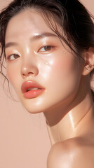 asian model with smooth and radian skin
