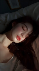 beautiful asian woman sleeping