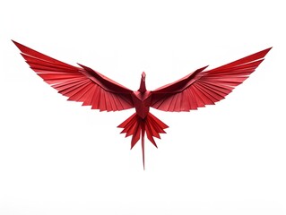 Obraz premium Origami Crane Taking Flight Hope and Elegance Isolated on White Background AI Generated