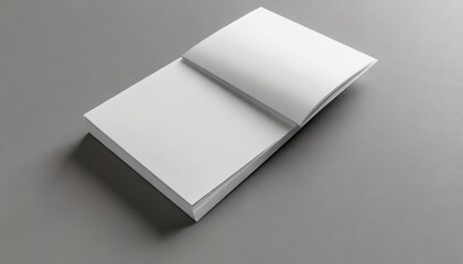 blank square photorealistic brochure mockup on light grey background