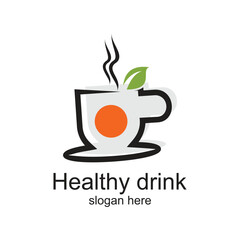 Healthy drink logo design simple concept Premium Vector