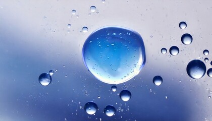 glycerin gel texture blue serum toner drop on white background liquid gel moisturizer with bubbles macro - obrazy, fototapety, plakaty