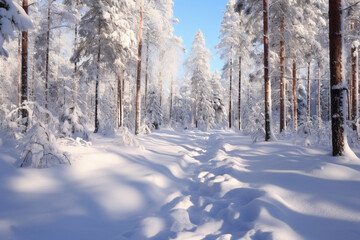 Obraz premium Winter forest landscape