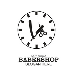 Babershop logo design simple concept Premium Vector