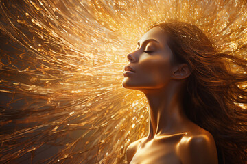 Theta Healing and Golden Threads of Connection. Spirituality concept