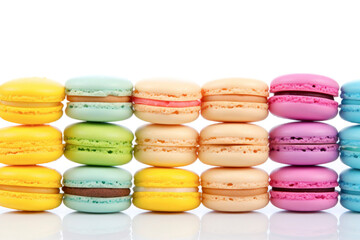Colorful French macarons dessert